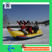 0.9mm PVC 3 personnes bateaux gonflables banane pour jeu de neige